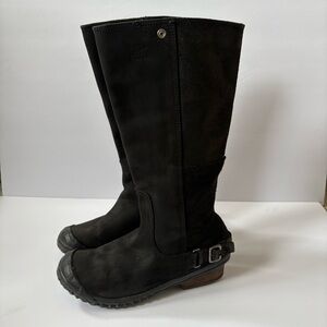 Sorel Slimboot Women's 9.5 Tall Riding Waterproof Black Leather Winter Boots